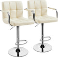 Yaheetech Bar Stools Set of 2, PU Leather Adjustable Swivel Barstools, by Yaheetech