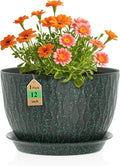 12 Inch Wide Water Ripples Flower Pots by WSMKSZ
