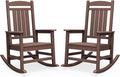 SERWALL HDPE Outdoor Rocking Chair Set of 2, Oversized Patio Rocking Chairs by SERWALL