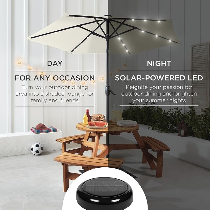 Best Choice Products 7.5ft Outdoor Solar Market Table Patio Umbrella - Image 3