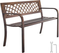 VEVOR Outdoor Bench, 46 inch, Carbon Steel Metal Frame by VEVOR