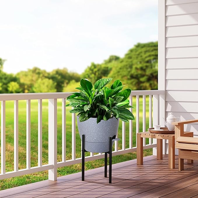 12 inch Large Self Watering Pots, Plastic Planters - Image 7