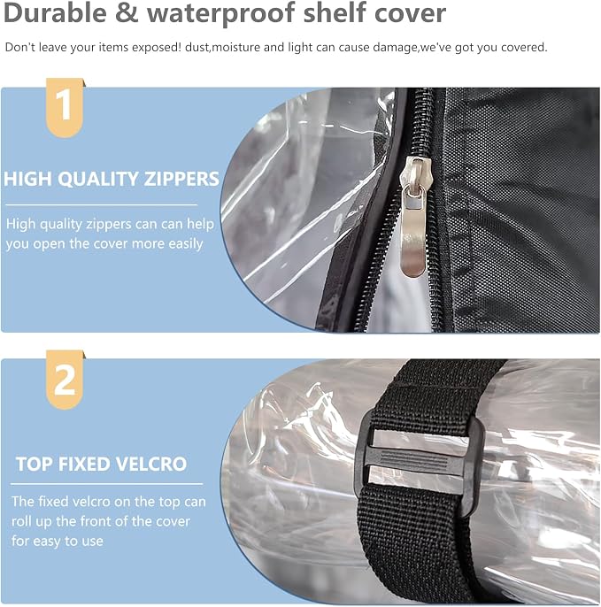 Waterproof Shelf Cover, Outdoor 600D Heavy Duty Dustproof Storage Shelves Cover - Image 5
