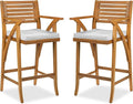 Best Choice Products Set of 2 Outdoor Acacia Wood Bar Stools Bar Chairs by BestChoiceProducts