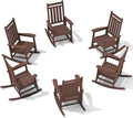 SERWALL HDPE Outdoor Rocking Chair Set of 6, Patio Rocking Chairs by SERWALL