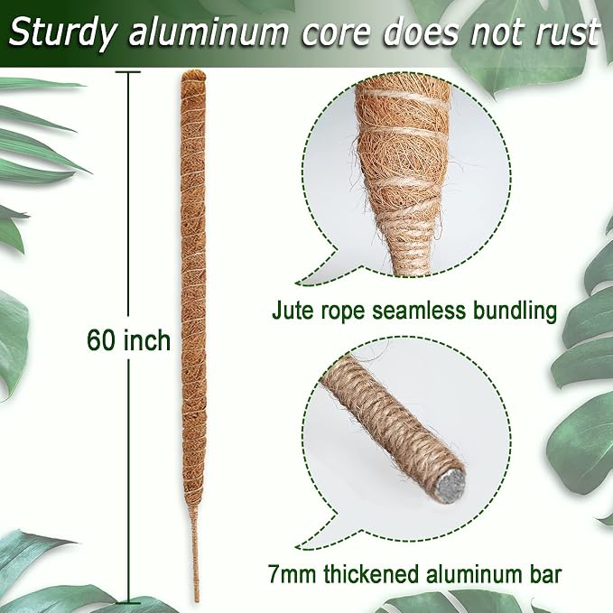 60 Inch Moss Pole for Plants Monstera, Tall Bendable Moss Poles for Climbing - Image 3