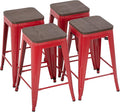 FDW Metal Bar Stools Counter Height Barstool Stackable Barstools Indoor Outdoor by FDW