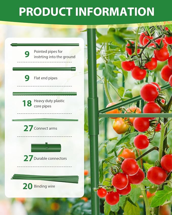 3 Pack Extra Larger Tomato Cages, 51in*17in Adjustable Tomatoes Plant Stakes - Image 8
