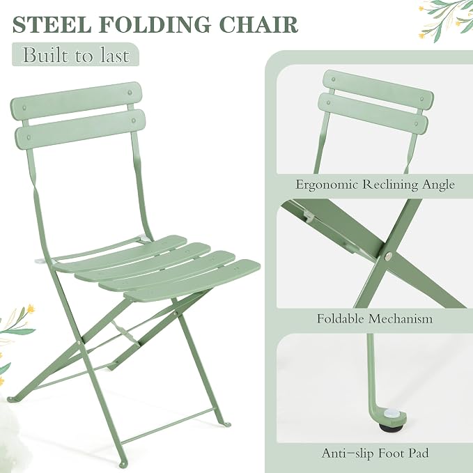MELLCOM 5-Piece Foldable Patio Dining Set - Image 6