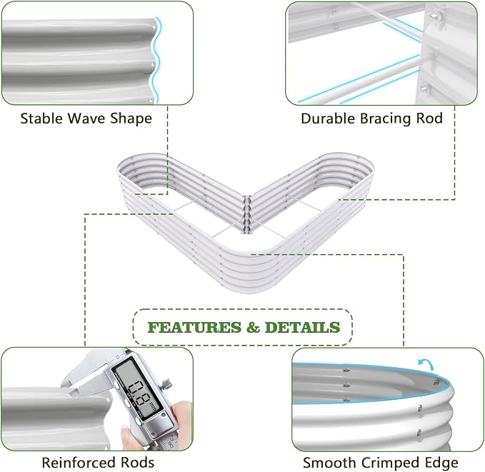 A ANLEOLIFE 3-Pack 12X3X1.5ft & 81x81x18 in Deep Root Galvanized Raised Garden - Image 3