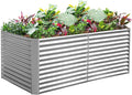 Land Guard 8x4x3ft Rectangular Galvanized Raised Garden Beds, Large-Capacity by LandGuard