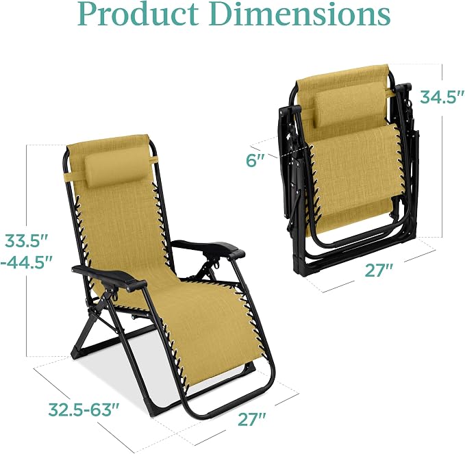 Best Choice Products Oversized Zero Gravity Chair, Folding Outdoor Patio - Image 2
