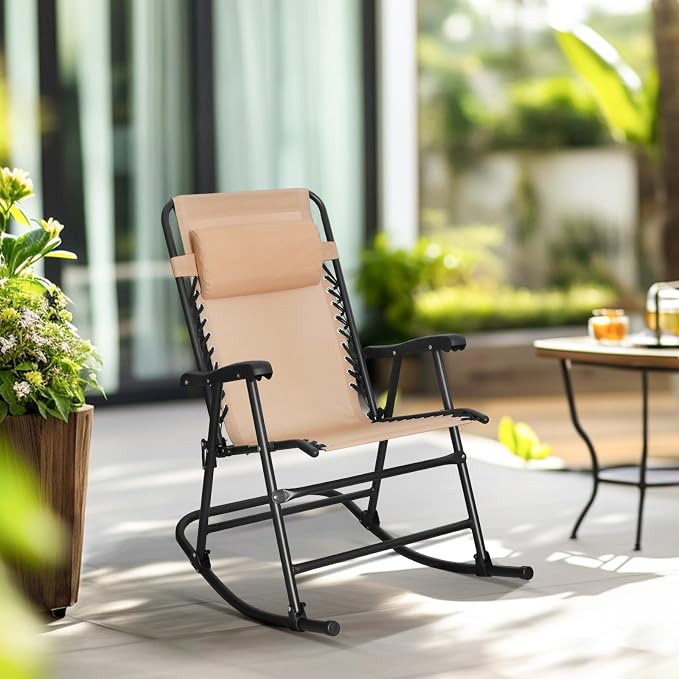 Amazon Basics Outdoor Portable Folding Rocking Chair - Image 2
