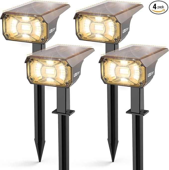Solar Spot Lights Outdoor Landscape Lights, 40 LEDs Solar Landscape Spotlights by LEREKAM
