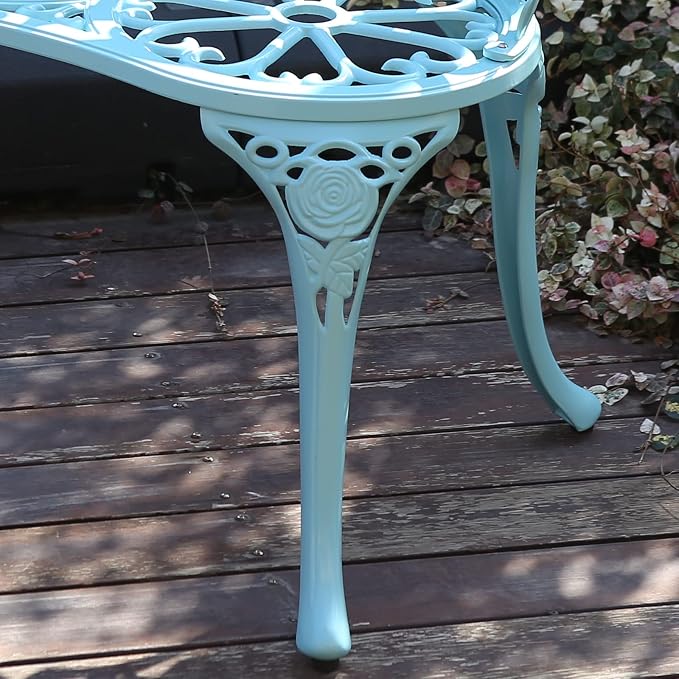 KAILI Garden Bench, Metal Aluminum Rose, Suitable - Image 6