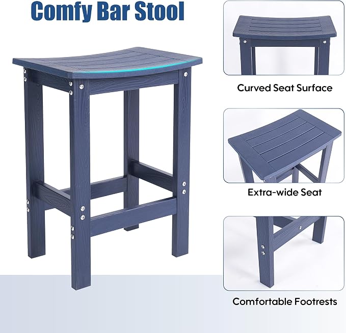 3Pcs HIPS Outdoor Patio Bar Set, All Weather HIPS Bar Table and Chairs Set - Image 5