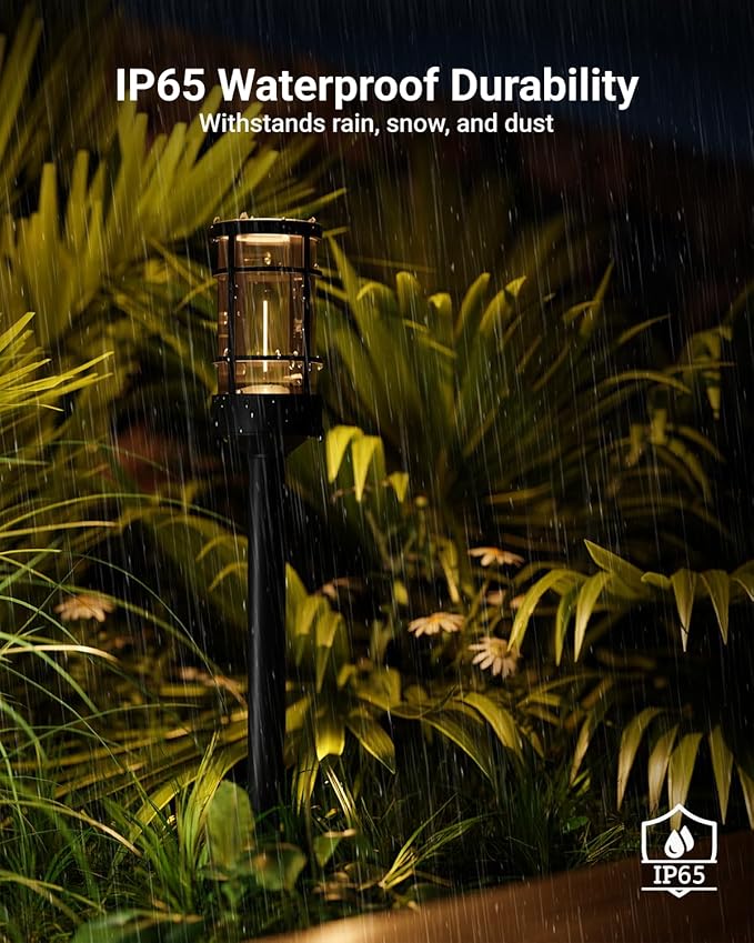 Sunco 6 Pack Low Voltage Garden Pathway Lights, LED Landscape Pathway Lighting - Image 5