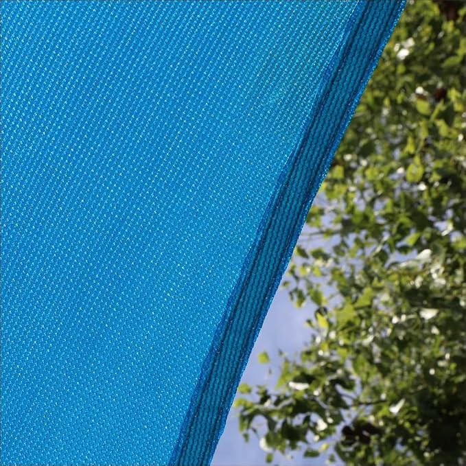 Amgo Custom Size 6' x 7' x 9.2' Blue Right Triangle Sun Shade Sail UPF50+ - Image 9