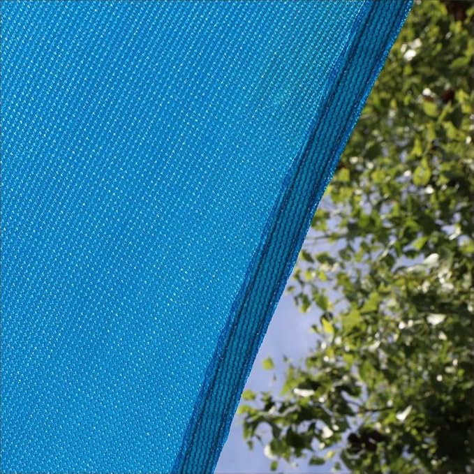 Amgo Custom Size 13' x 13' x 18.4' Blue Right Triangle Sun Shade Sail Order to - Image 8