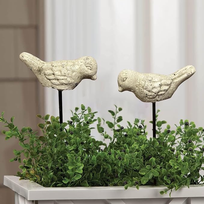 2 Pcs Miniature Bird Decorative Stakes Mini Bird Picks Figures Fairy Garden by MUAMAX