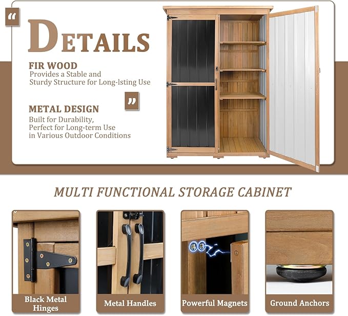 PetsCosset 46" L Large Outdoor Storage Cabinet - Image 5