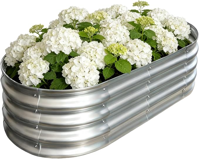 Galvanized Raised Garden Bed Outdoor, Large Raised Bed by VivaGarden