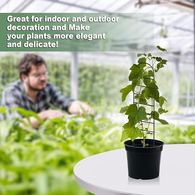 17.5 Inch Indoor Plant Trellis for Climbing Plants, Small Metal Garden Trellis - Image 6
