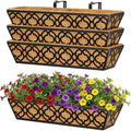 Y&M 24in Window Planter Box 4Pcs Iron Railing Planter by YM