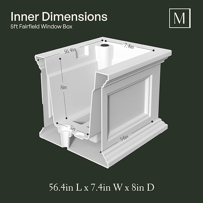 Mayne Fairfield 5-Foot Window Box – Self-Watering, Weather-Resistant Planter - Image 7