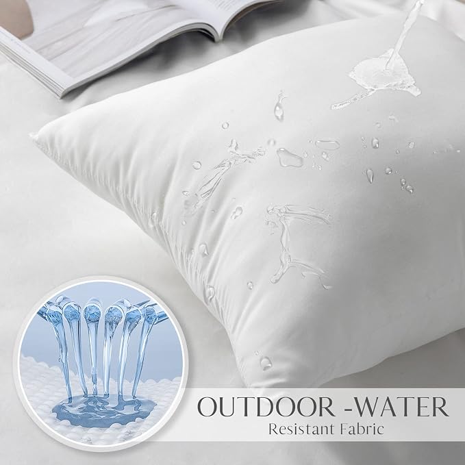 Ashler Outdoor Pillow Inserts, 12x20 Waterproof Throw Pillows Pack of 2 - Image 4