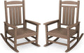 KINGYES HDPE Outdoor Rocking Chair Set of 2, Widened Seat Patio Rocking Chair by KINGYES