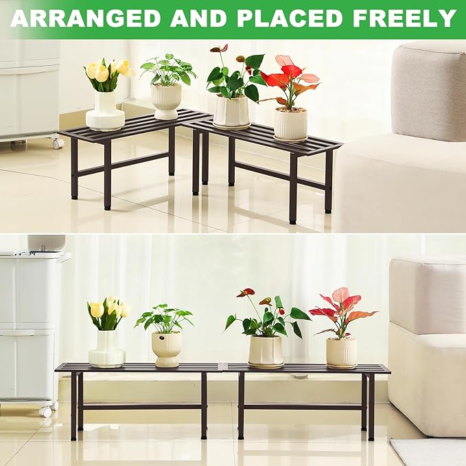 2 Pack Metal Plant Stand Outdoor Plant Shelf Indoor, 1 Tier Heavy Duty Plant - Image 5