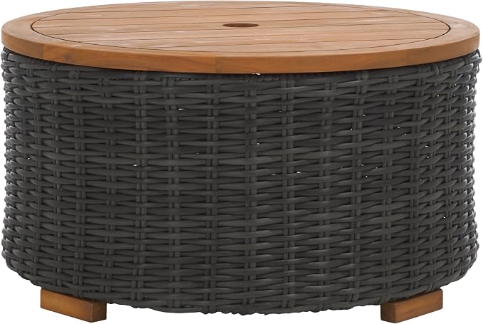 SAFAVIEH Couture Collection Anguilla Dark Grey Faux Wicker Indoor/Outdoor - Image 7