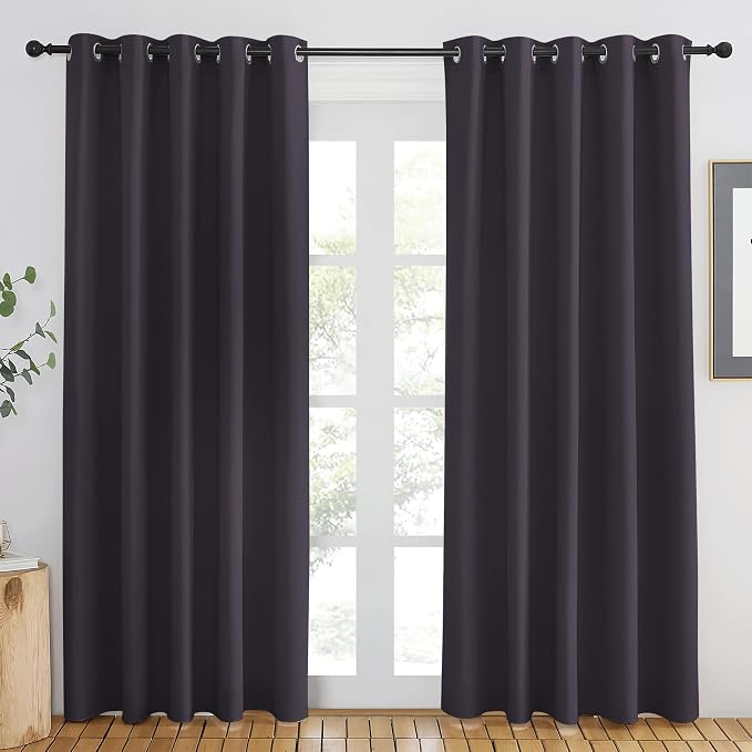 NICETOWN Greyish Purple Blackout Curtains 84 inch Length, Grommet Top Room by NICETOWN