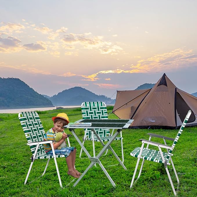 VINGLI Patio Lawn Webbed Folding Chairs1 Piece, Outdoor Beach Chair Portable - Image 7