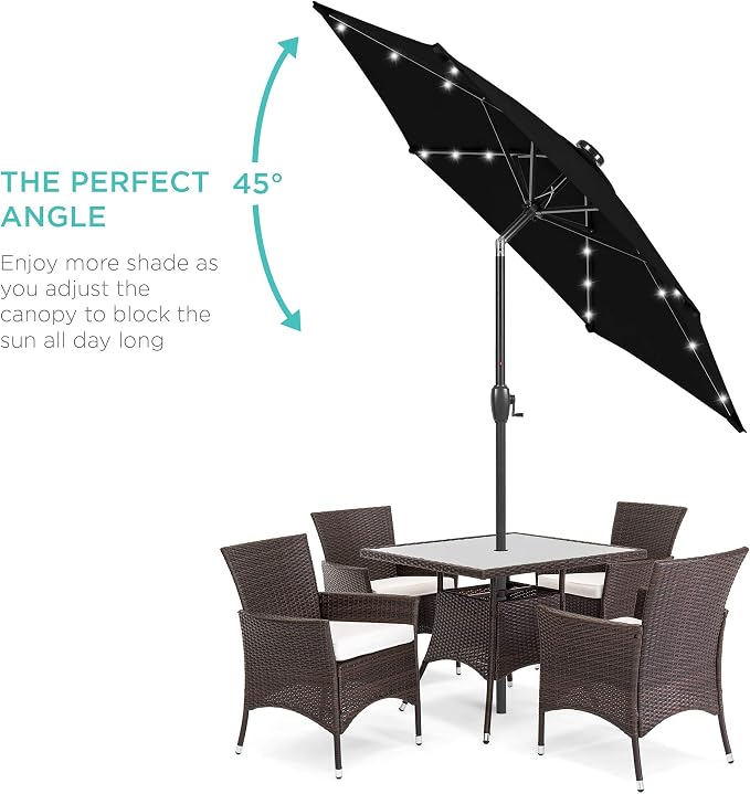 Best Choice Products 7.5ft Outdoor Solar Market Table Patio Umbrella - Image 2