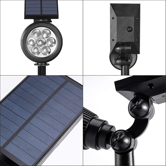 Solar Spotlights Outdoor, Bright 7-LED Landscape Spot Lights, Dusk-to-Dawn - Image 9