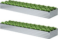 2 Pack 12x2x1FT Galvanized Raised Garden Beds Kit Outdoor Metal Gardening by Meberam