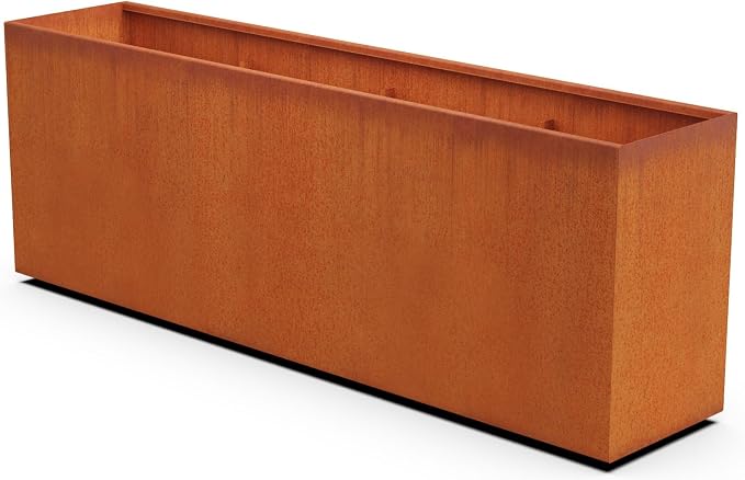 PLANTERCRAFT Corten Steel Planter Rectangle Outdoor Metal Garden Box Heavy Duty by Plantercraft