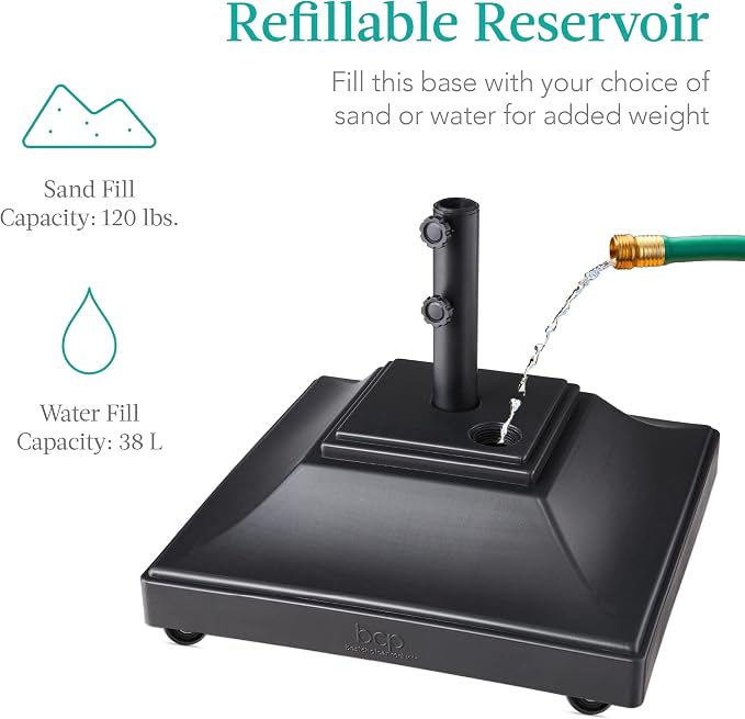 Best Choice Products Fillable Mobile Umbrella Base, Heavy Duty Base, Square - Image 4