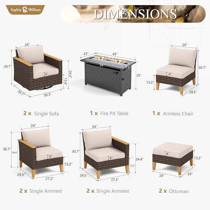 Sophia & William Patio Furniture Set - Image 7