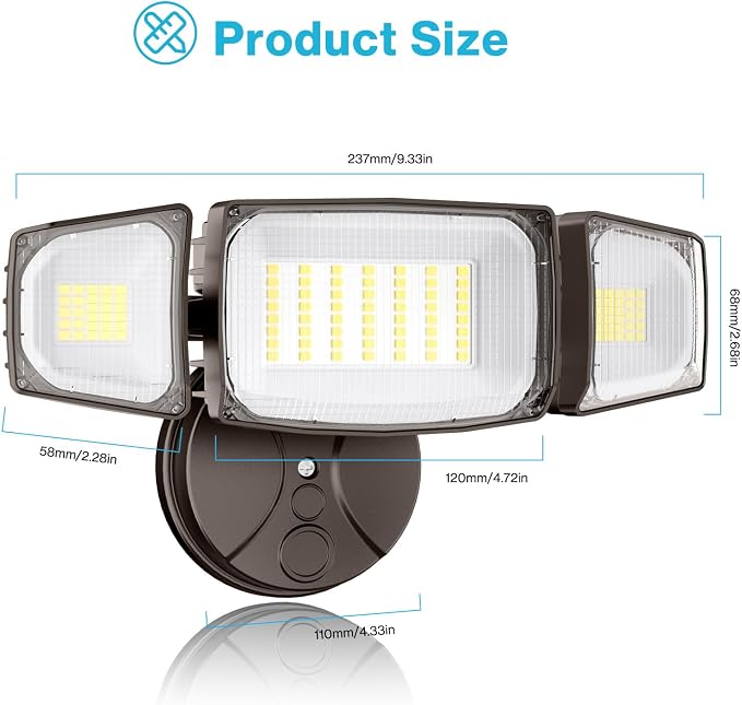 Olafus 80W Flood Lights Outdoor, Switch Controlled 8000LM LED Security Lights - Image 9