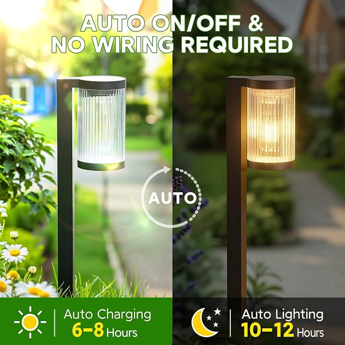 Solar Pathway Lights Outdoor, 4 Pack Upgraded Outdoor Solar Lights - Image 5