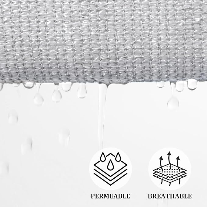 Shade&Beyond Triangle Sun Shade Sail 16'X16'X16' Permeable Canopy Light Grey - Image 3