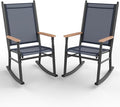 Shintenchi 2 Pcs Outdoor Rocking Chairs Set, Upgraded High Back Patio Rocking by Shintenchi