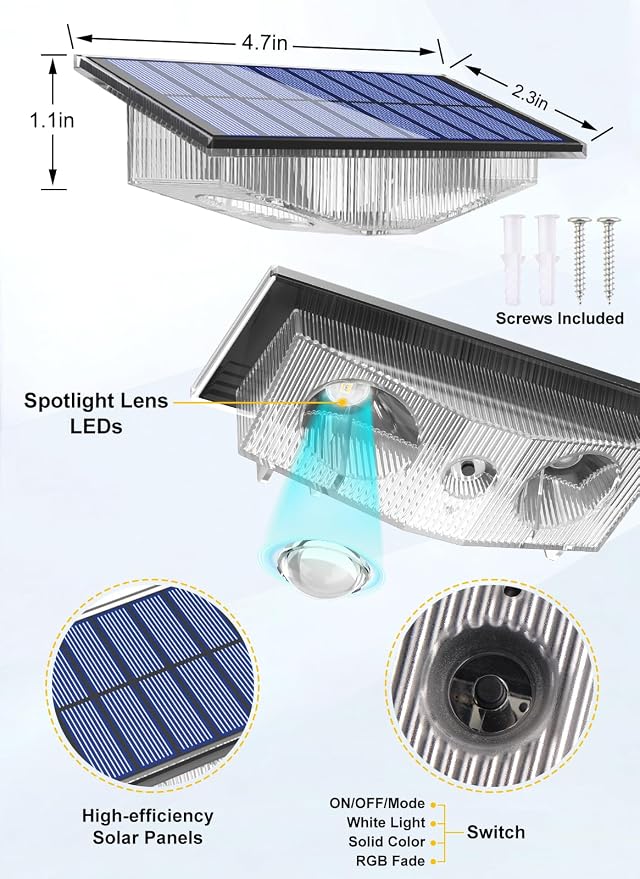 Solar Fence Lights, Fence Light Solar Powered - Image 3