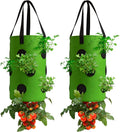 2 Pack Green Upside Down Tomato & Herb Planter, Outdoor Hanging Durable by Homyhoo