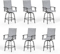 PHI VILLA Outdoor Swivel Patio Bar Stools Set of 6, 30 Inch Bar Height Tall by PHIVILLAThepioneerofcomfortablehouseholdsupplies