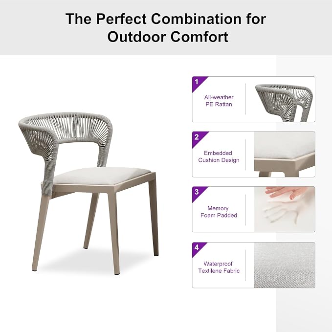 PURPLE LEAF 11 Pieces Outdoor Dining Set Patio Dining Furniture Aluminum Wicker - Image 2