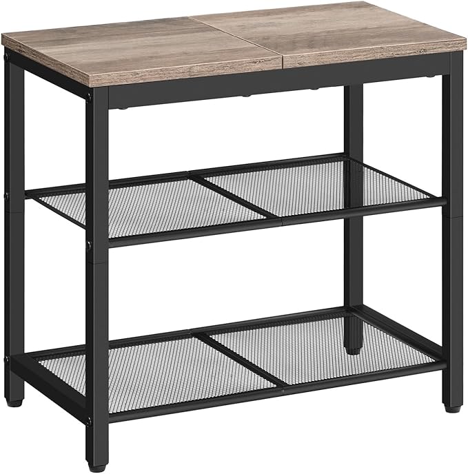 HOOBRO Shoe Bench, 3-Tier Shoe Rack, Industrial Shoe Organizer Storage Bench by HOOBRO